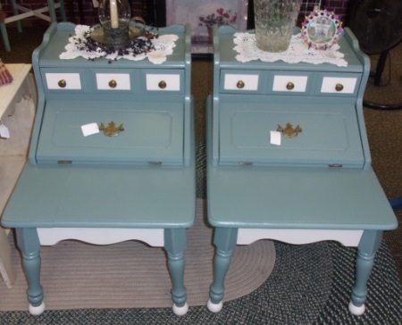 pair of painted tables