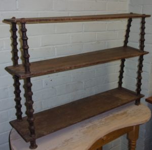 wooden spools shelving